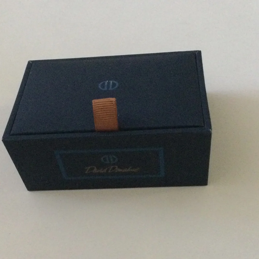 DAVID DONAHUE CUFF LINKS AND STUD SET SILVER BLACK ONYX NWT